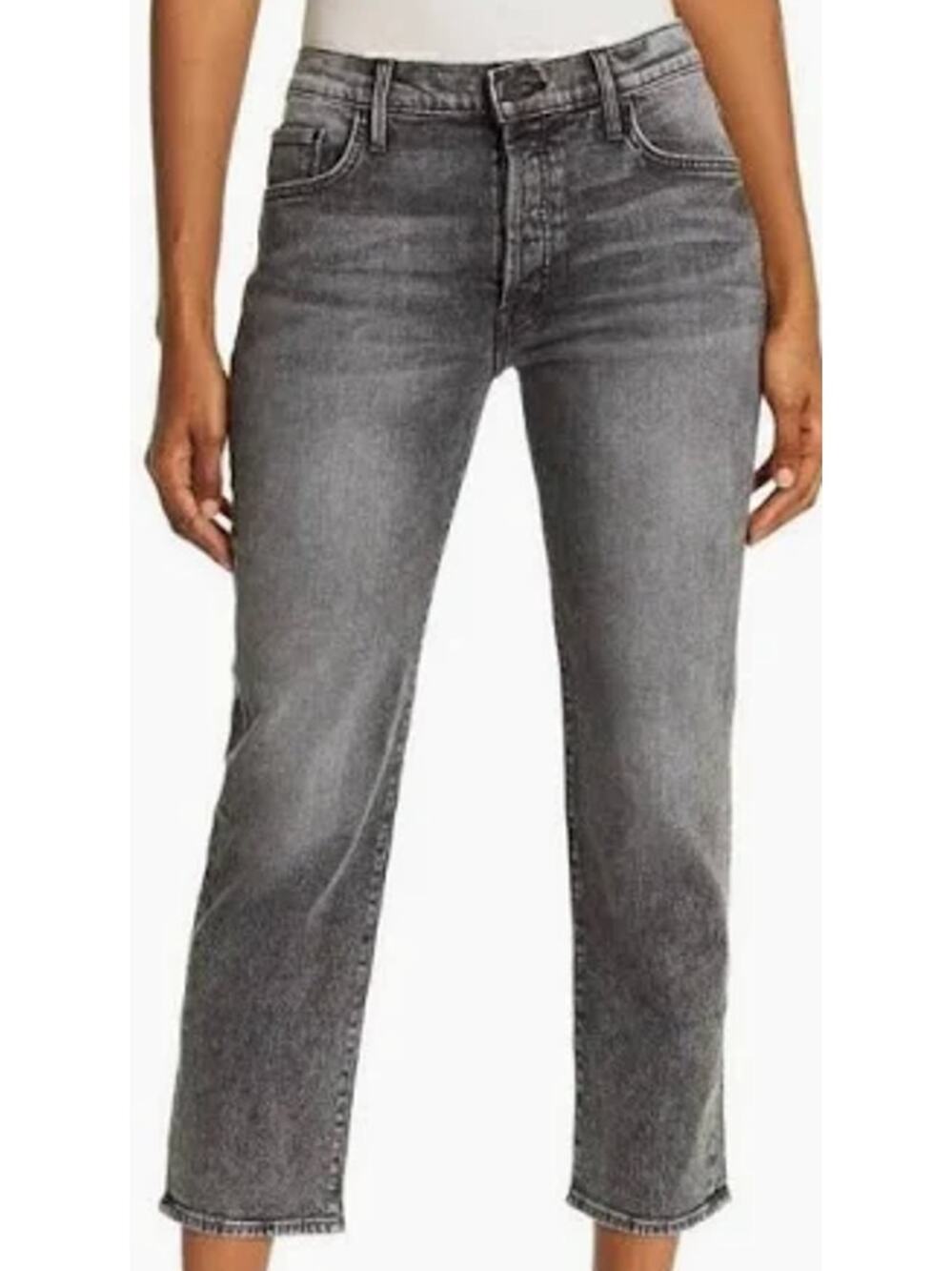 Mother Jeans The Saint Ankle Black Mid Rise Straight Denim Midnight Races 26